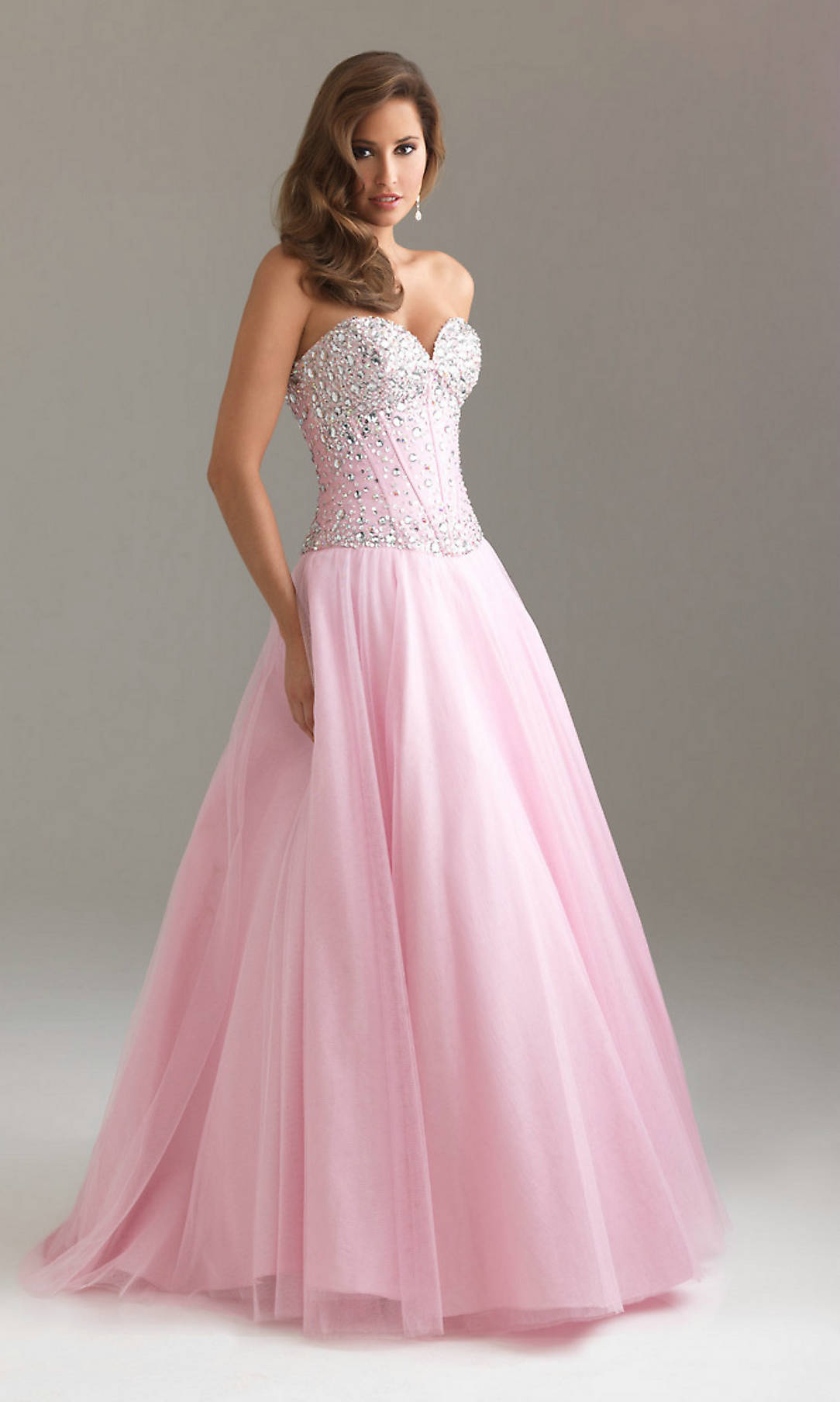 2015 Pink Beading A Line Sweetheart Neck Long Prom Dresses 2015 Custom Made Open Back Chiffon Evening Party Gown Vestidos De Baile